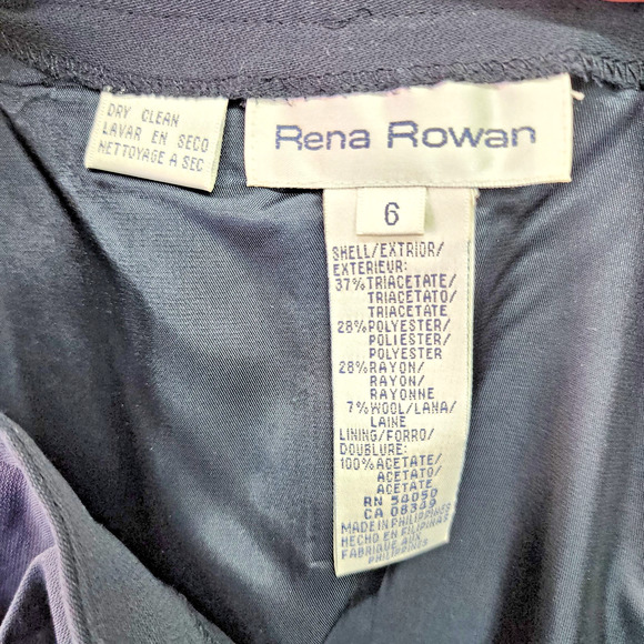 NWT Rena Rowan Women’s SZ 6 Pencil Skirt Dark Blue Wool Blend Straight Career - Picture 6 of 10